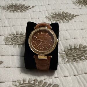 Michael Kors Gold and Brown Chronograph Watch